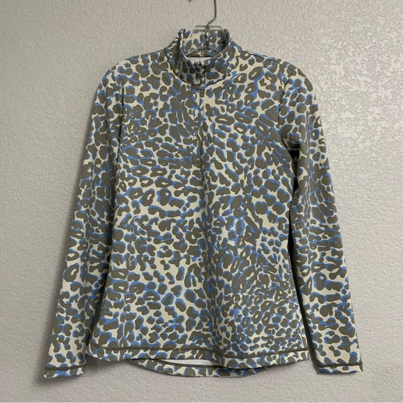 J McLaughlin Shirt Top Womens S Catalina Cloth Leopard Print Golf Tennis 1/4 Zip - Picture 2 of 16